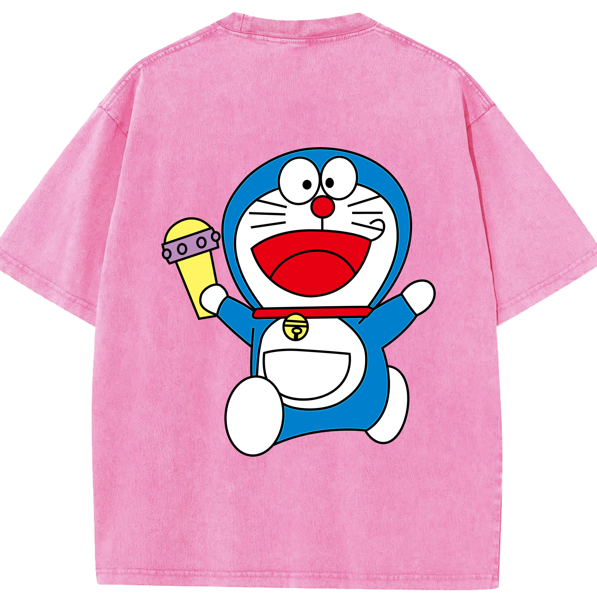 （画像用） ドラえもん Doraemon 綿100% ヴィンテージ風 半袖Tシャツ（背面プリント）